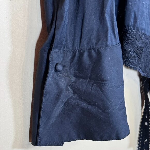 #18 Women's Bisou Bisou Button-Front Bodysuit Blouse, Black, Size Large - Picture 2 of 7